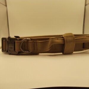 XL Brown Tan Tactical Dog Collar Military Training Adjustable Nylon Heavy Duty